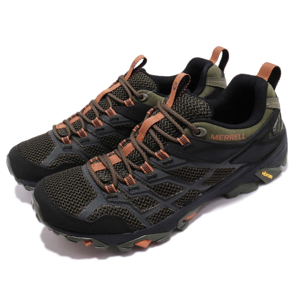 Merrell 戶外鞋 Moab FST 2 GTX 男鞋 黑 橘 綠 防水 登山 郊山 越野 ML77447