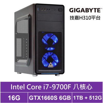 技嘉H310平台[天鳳神官]i7八核GTX1660S獨顯電玩機