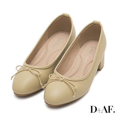 D+AF 4D氣墊中跟芭蕾娃娃鞋＊黃