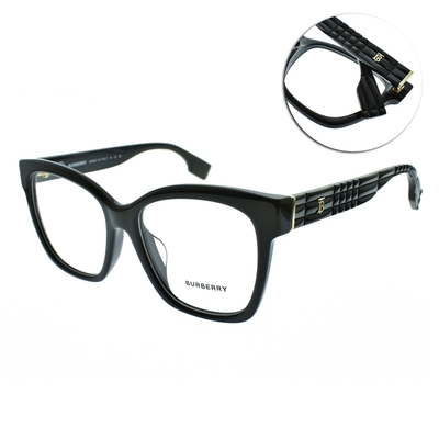 BURBERRY 貓眼大方框 光學眼鏡 /黑#B2363F 3001