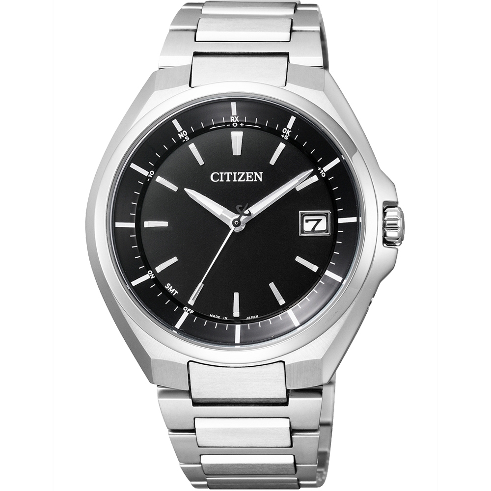 CITIZEN 星辰 鈦金屬光動能電波錶(CB3010-57E)-黑x銀/40mm