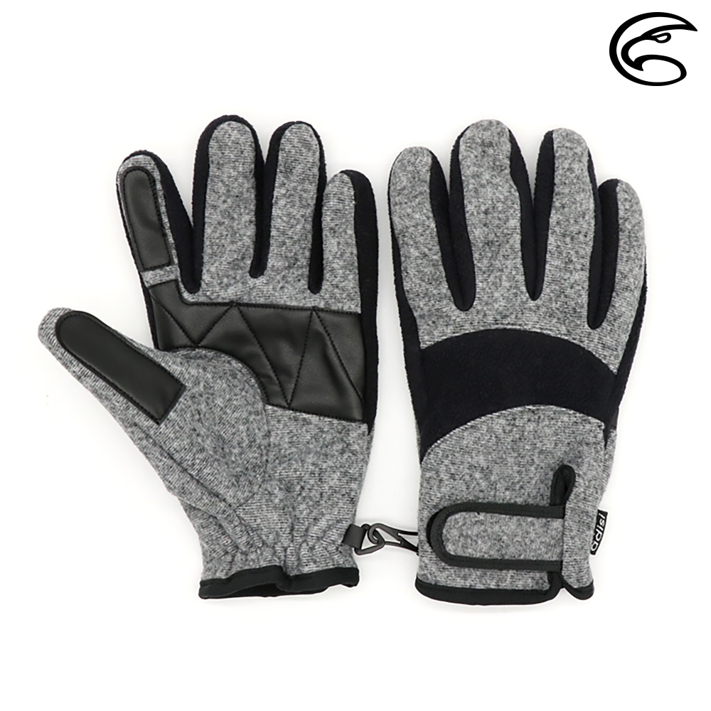 ADISI 防風保暖手套 AS20022 / 灰色 / 黑色