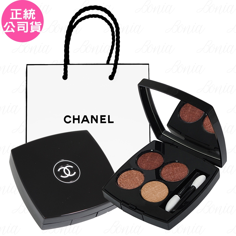 CHANEL 香奈兒 斜紋軟呢四色眼影(2g)+CHANEL紙袋(公司貨)