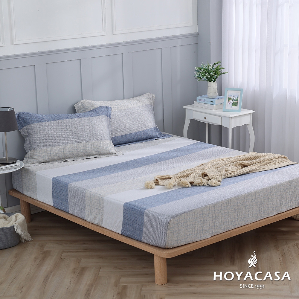 HOYACASA 100%天絲枕套床包三件組-夜暮星移全A版(加大)