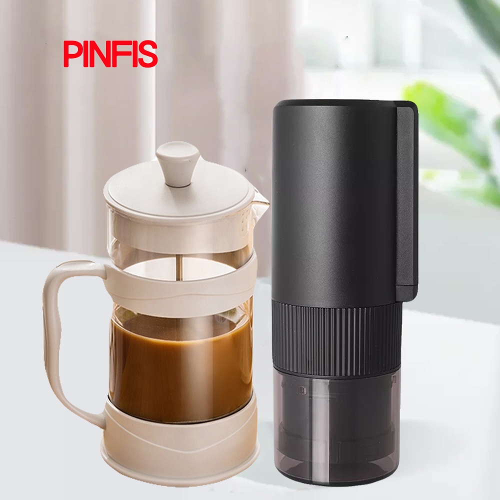 品菲特PINFIS耀黑電動咖啡磨豆機 研磨機-經典法壓壺組