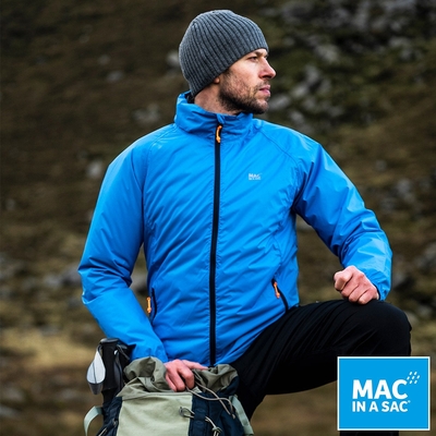 【MAC IN A SAC】男女款輕巧袋著走防水抗風透氣輕量外套MNS089海洋藍