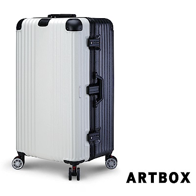 【ARTBOX】奧頌漫遊 30吋運動款胖胖鋁框行李箱(黑X白)