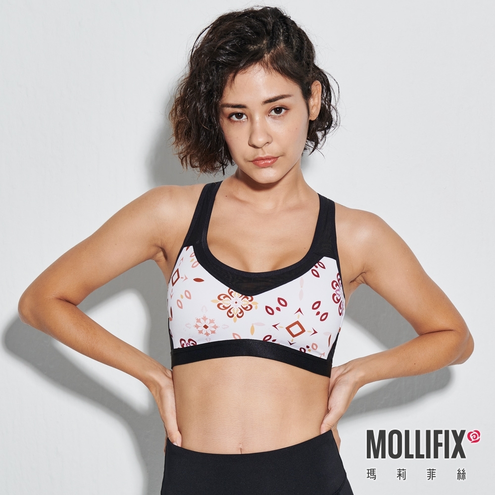 Mollifix 瑪莉菲絲 輕量雙面運動內衣 (暖陽橘)、瑜珈服、無鋼圈、開運內衣