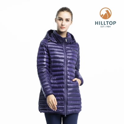 Hilltop 山頂鳥 女款輕量超潑水保暖蓄熱羽絨短大衣F22F03紫