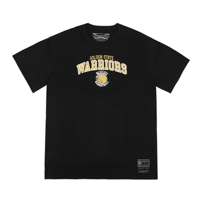 Mitchell Ness 短袖 Warriors 短T 黑 黃 NBA 復古 金洲勇士 M&N MNTS015GSWB