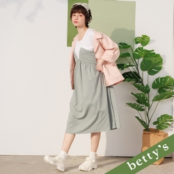 betty’s貝蒂思　假兩件拼接打褶洋裝(淺綠)