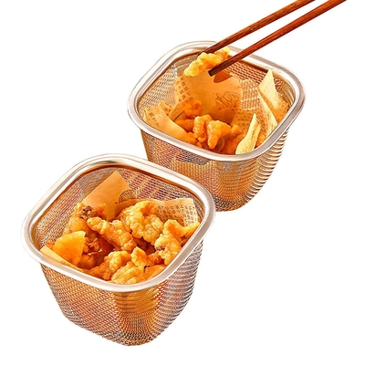 日本SP SAUCE油炸食材專用不銹鋼方型料理籃2入裝