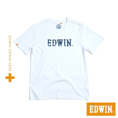 EDWIN PLUS+ 斑駁LOGO短袖T恤-男-白色