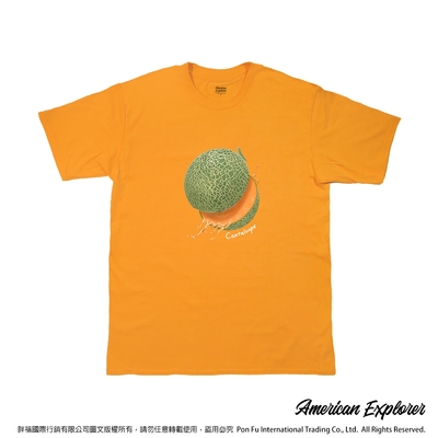 American Explorer 美國探險家 印花T恤(客製商品無法退換) 圓領 美國棉 圖案 T-Shirt 獨家設計款 棉質 短袖 (哈密瓜)