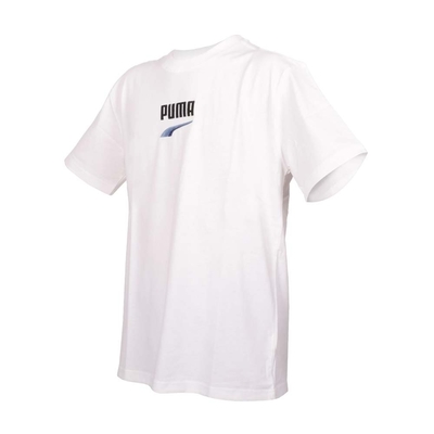 PUMA DOWNTOWN LOGO 男流行系列短袖T恤-歐規 休閒 慢跑 上衣 53824852 白黑藍