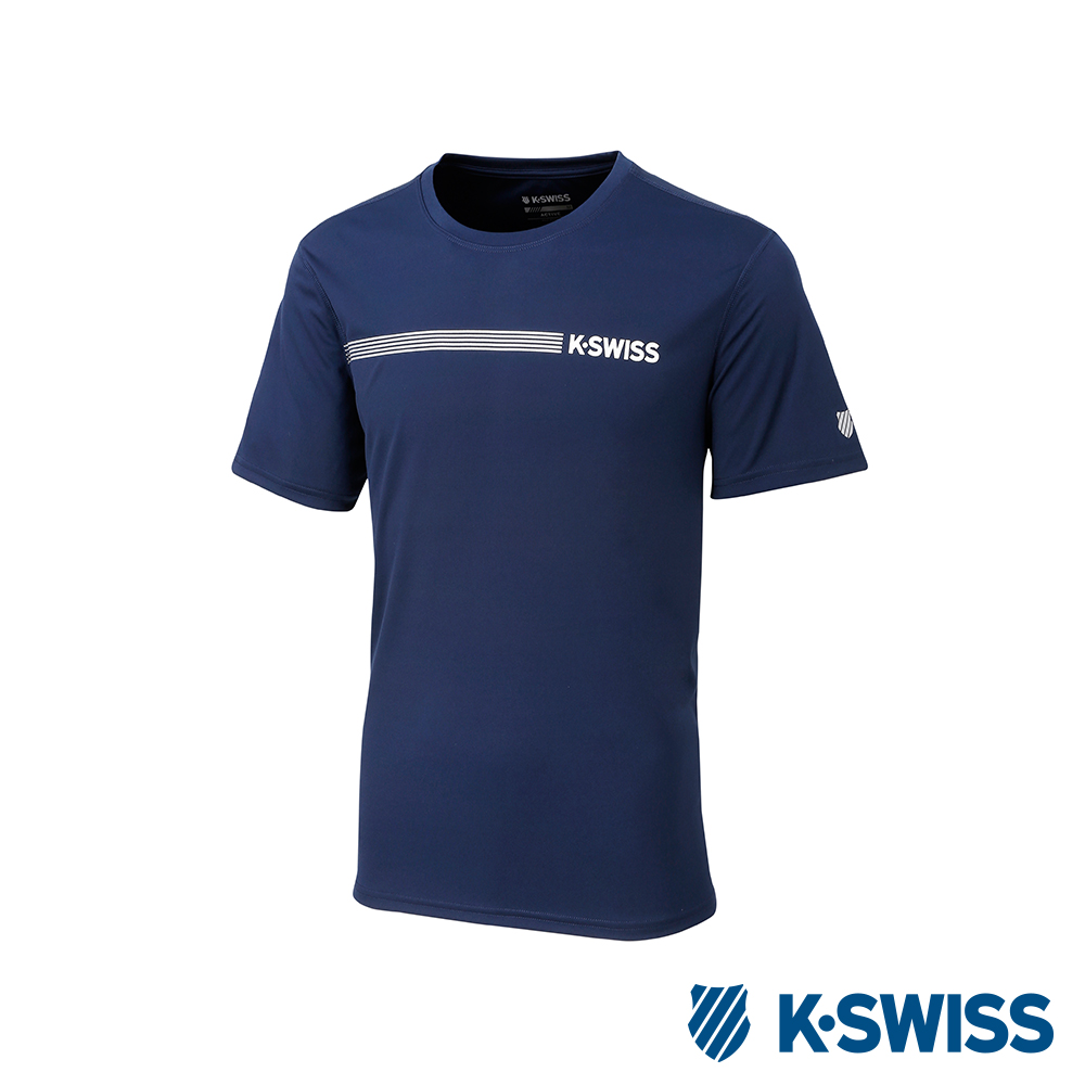 K-SWISS PF Solid Tee排汗T恤-男-藍