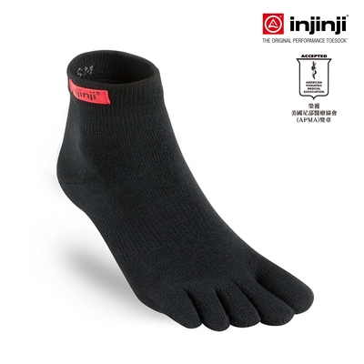 【injinji】Sport 多功能吸排五趾短襪 (黑色) - NAA42 | COOLMAX快乾襪 吸濕排汗 運動專用 五指襪