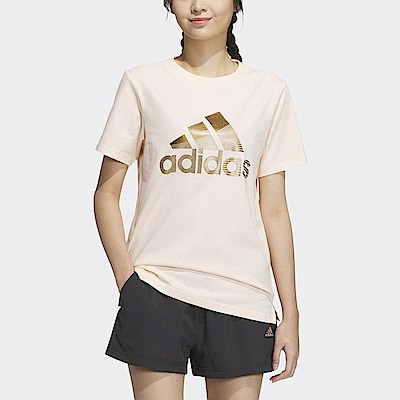 Adidas FOT GFX Tee [HY2847] 女 短袖 上衣 T恤 亞洲版 運動 訓練 休閒 棉質 舒適 粉膚