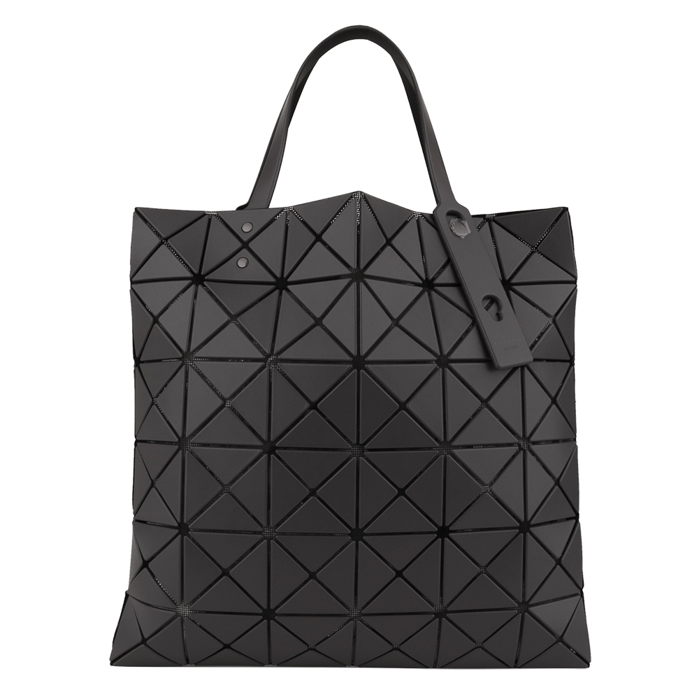 ISSEY MIYAKE  BAOBAO -  經典透光幾何方格6x6皮質手提包(霧木炭灰)