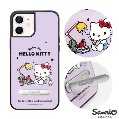 三麗鷗 Kitty iPhone 12 mini 5.4吋減震立架手機殼-K書凱蒂