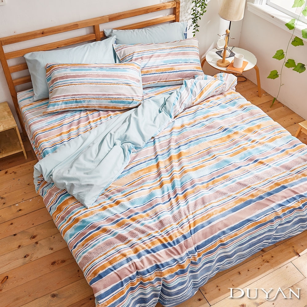 DUYAN竹漾-比利時設計-雙人床包被套四件組-印象日出 台灣製