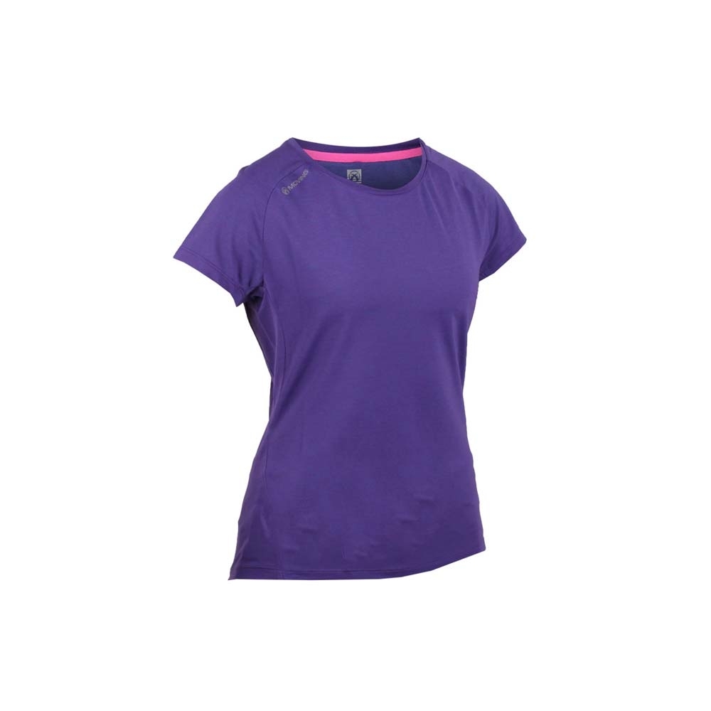 FIRESTAR 女彈性短袖圓領T恤-慢跑 路跑 紫