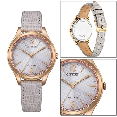 CITIZEN 星辰 LADY S Eco-Drive 典雅大方時尚腕錶(EM0509-10A)