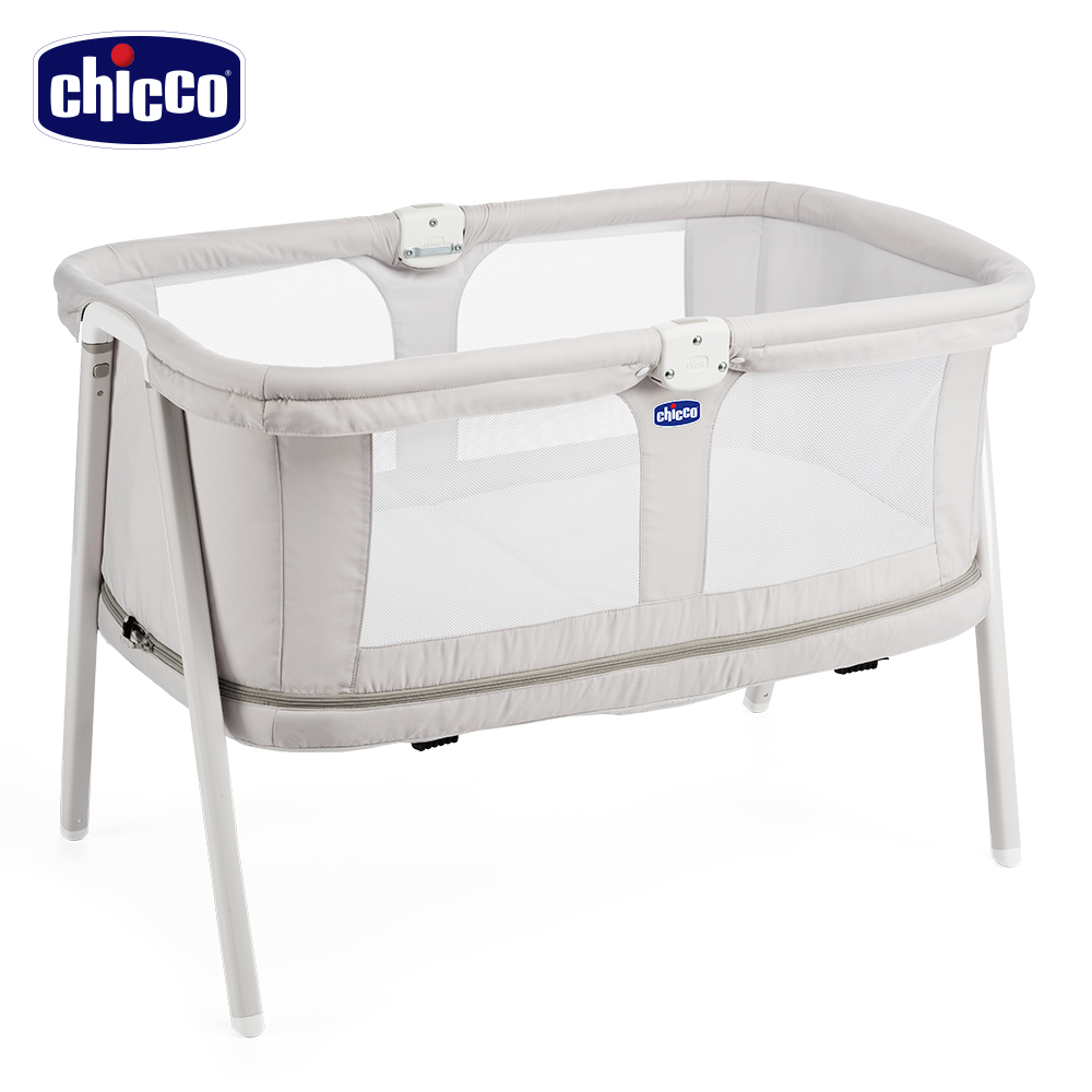 chicco-Lullago Zip可攜式兩段嬰兒床-優雅淺灰