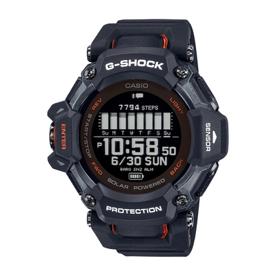 CASIO卡西歐 G-SHOCK 心率偵測 GPS功能 藍牙 太陽能電力 援多種運動 輕量升級 運動系列 GBD-H2000-1A_52.6mm