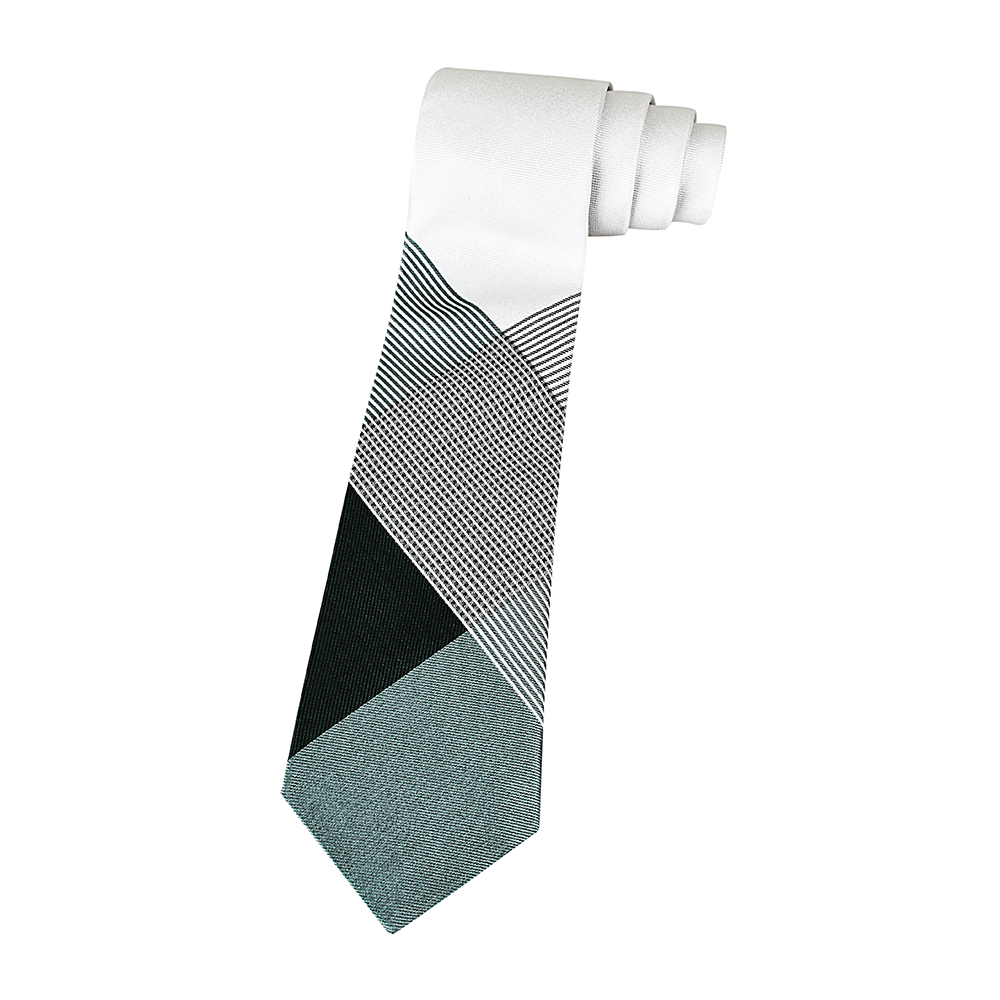 BURBERRY經典蠶絲緹花格紋設計領帶(金屬灰X金屬綠)