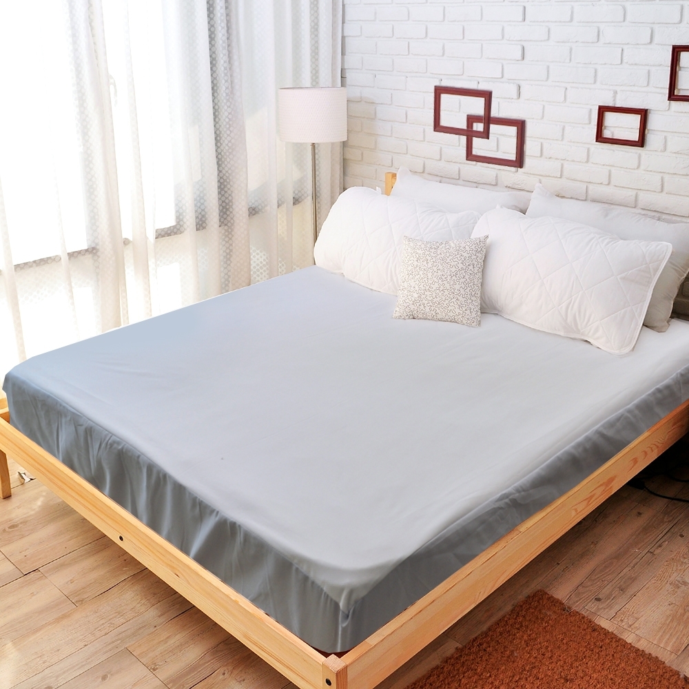 亞曼達Amanda 100%防水透氣抗菌保潔墊 -床包式單人 (灰色)