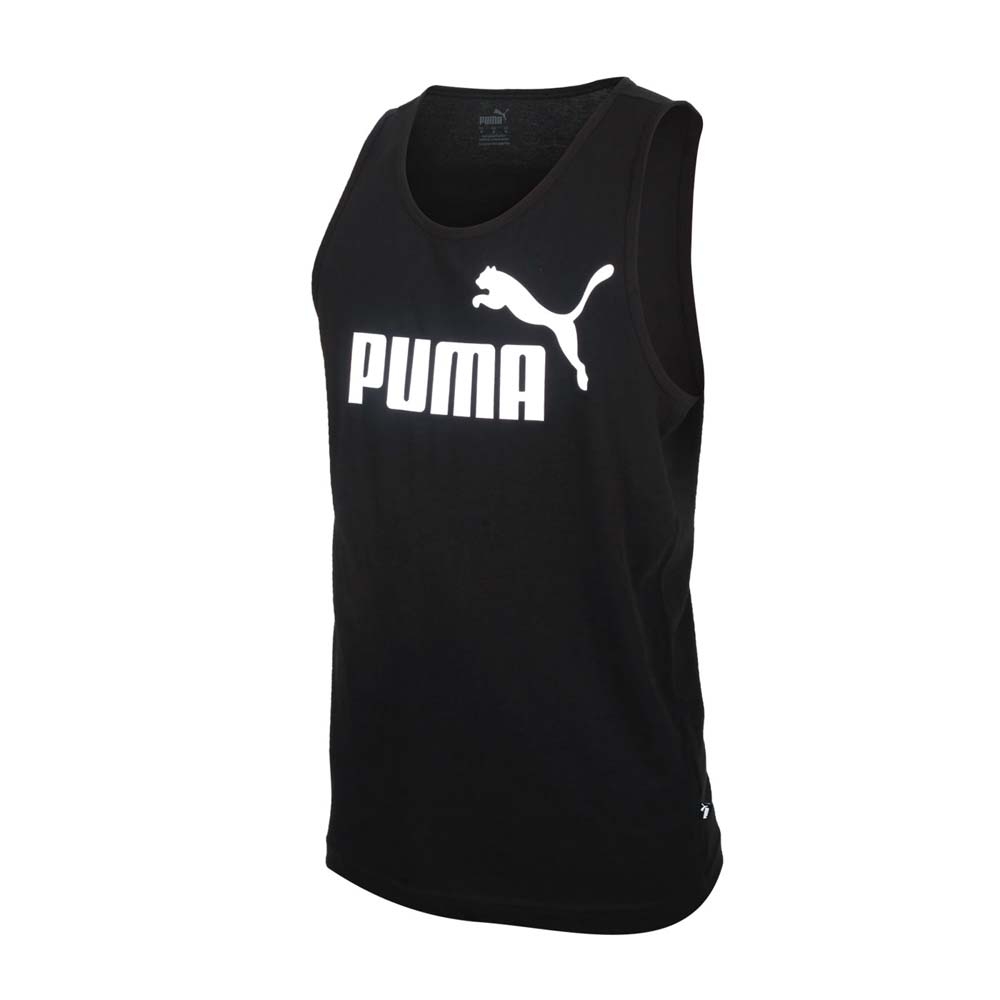 PUMA 男LOGO休閒背心-歐規 無袖上衣 純棉 慢跑 58667001 黑白