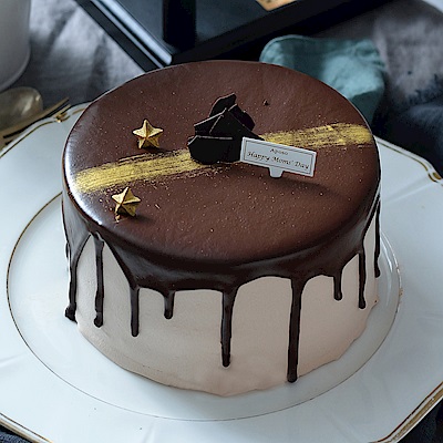艾波索 極光醇黑巧克力蛋糕6吋(630g)(贈派對包)