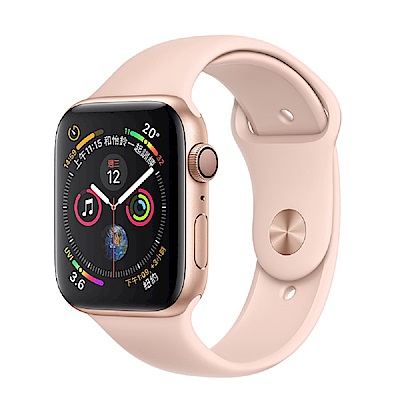 Apple Watch S4 40mm GPS版金色鋁金屬錶殼搭配粉沙色運動錶帶MU682