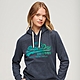 SUPERDRY 女裝 長袖 帽T 連帽套頭衫 Tonal VL Hoodie 靛藍 product thumbnail 1