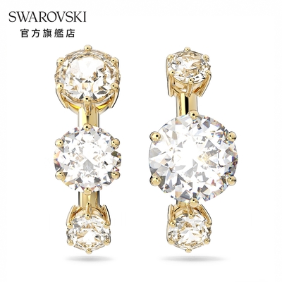 SWAROVSKI 施華洛世奇 Constella 穿孔耳環, 白色, 鍍金色色調