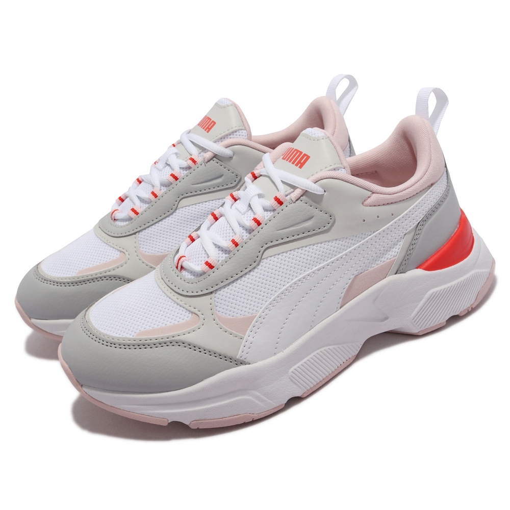 Puma 休閒鞋 Cassia 女鞋 白 灰 粉 厚底 增高 運動鞋 皮革 38464704