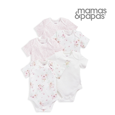 Mamas&Papas 花廊-短袖包屁衣5件組