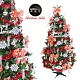 摩達客 幸福8尺/8呎(240cm)一般型裝飾綠色聖誕樹 (+銀雪花紅系配件)(不含燈) product thumbnail 1