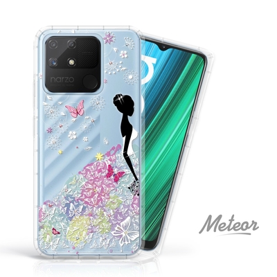 Meteor realme narzo 50A 奧地利水鑽彩繪防摔殼 - 花嫁