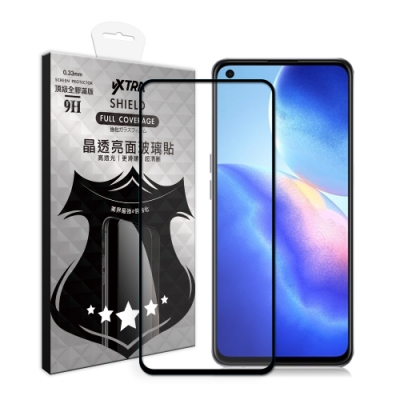 VXTRA 全膠貼合 OPPO Reno5 5G 滿版疏水疏油9H鋼化頂級玻璃膜(黑)