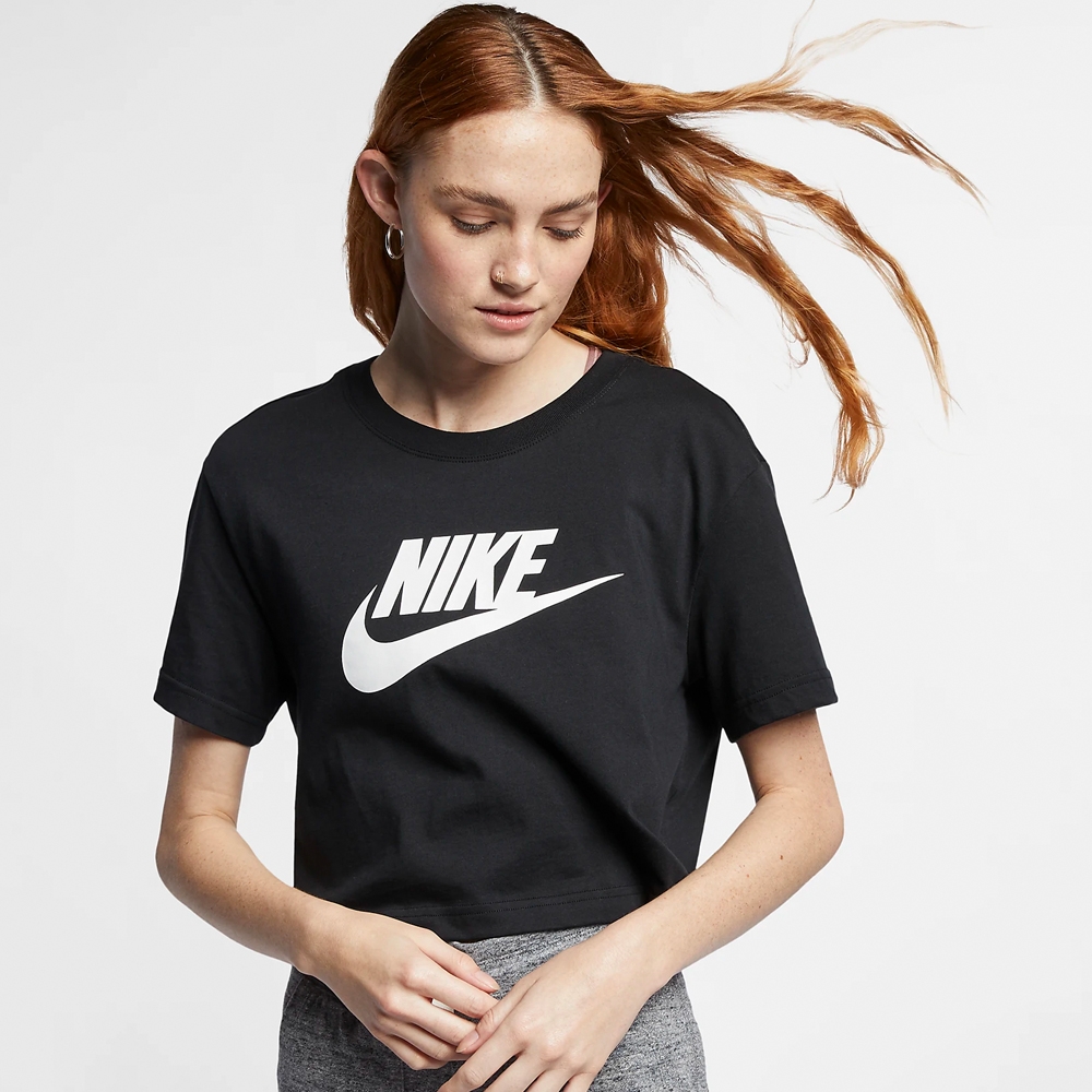 NIKE AS W NSW TEE ESSNTL CRP ICN FT 女款 短版 短袖T 恤  BV6176010 黑