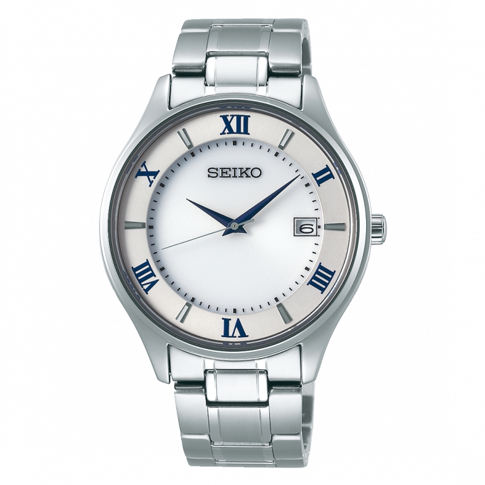 SEIKO精工 藍寶石鏡面鈦金屬太陽能腕錶/V157-0CZ0S/SBPX113J