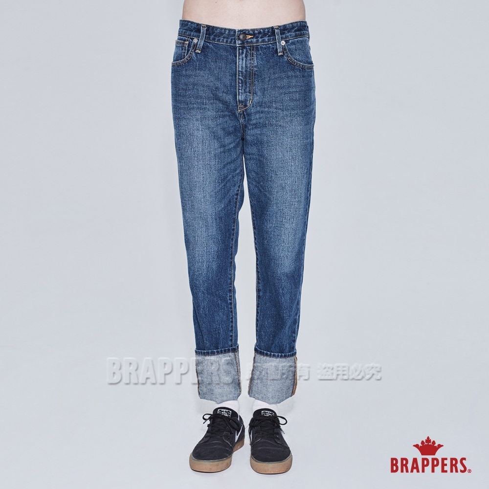 BRAPPERS 男款 HM中腰系列-全棉直筒褲-深藍