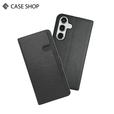 CASE SHOP Samsung S24 前收納側掀皮套-黑