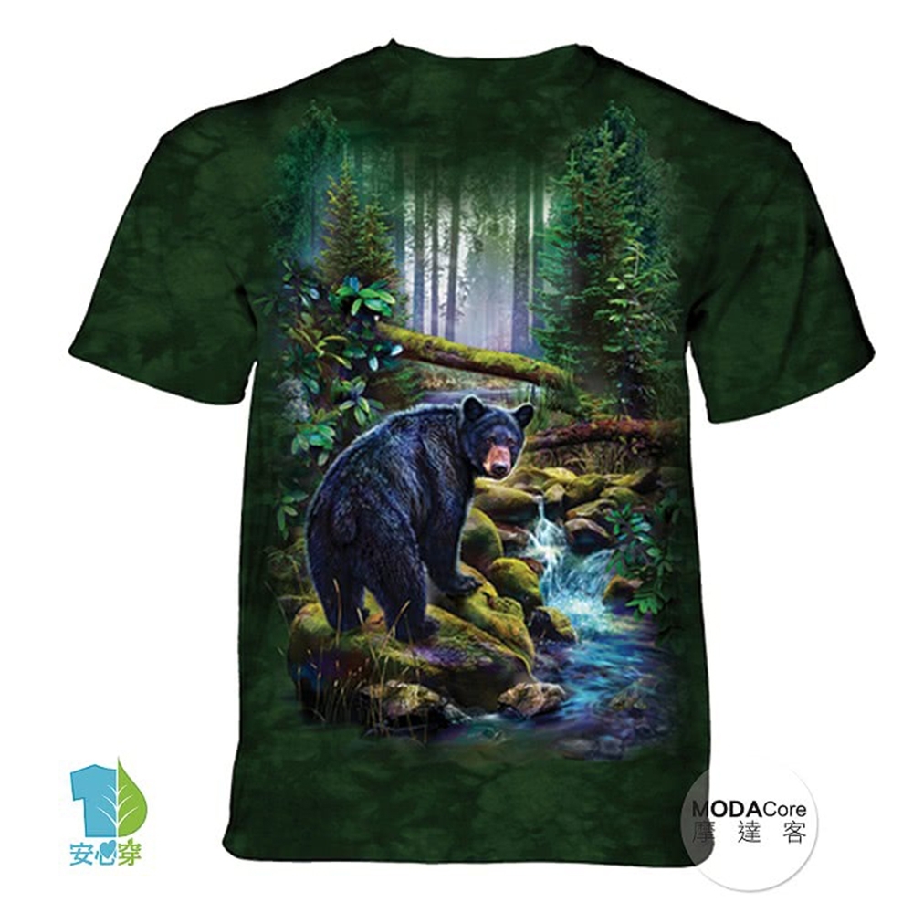 摩達客-預購-美國進口The-Mountain 黑熊之森 兒童版純棉環保藝術中性短袖T恤