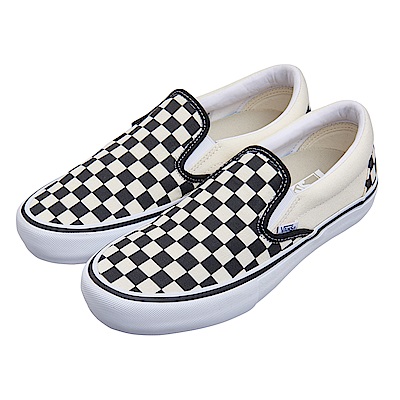 (男)VANS Slip-On Pro 棋盤格休閒懶人鞋*黑白