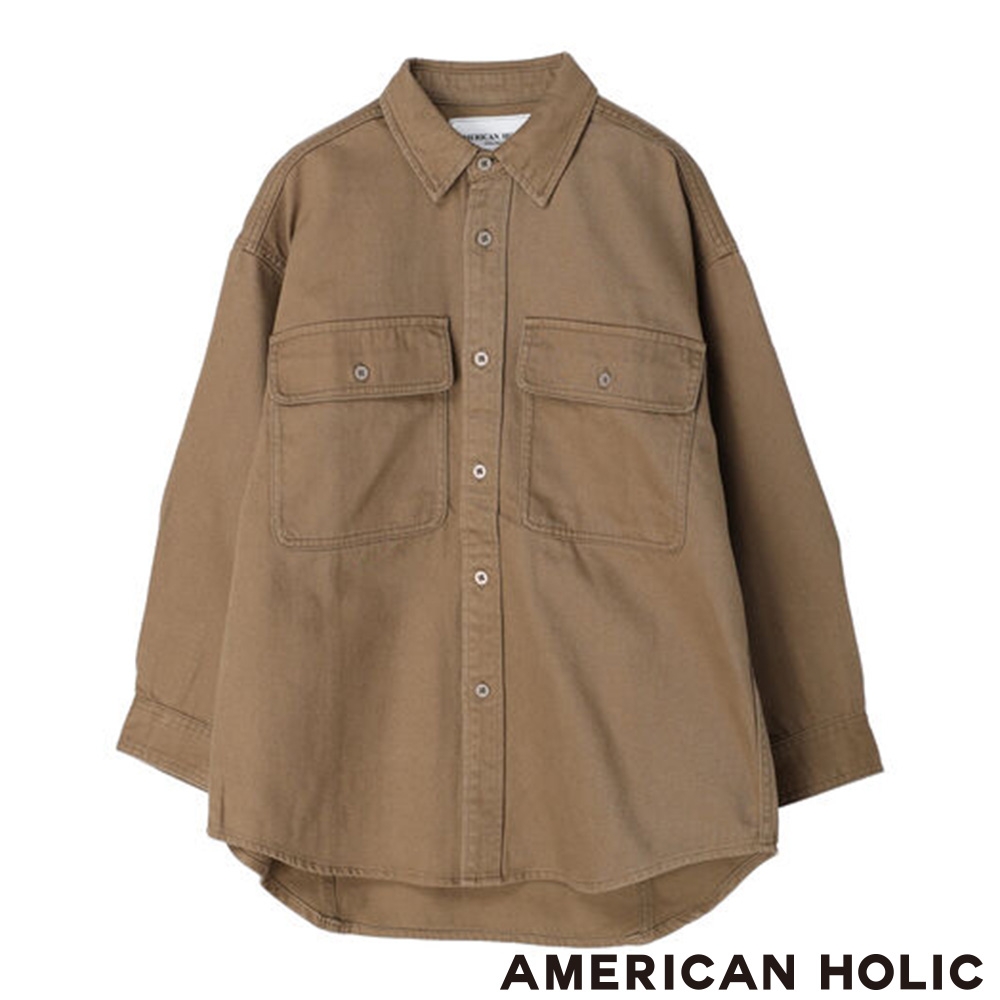 AMERICAN HOLIC 雙口袋廓形剪裁寬鬆襯衫
