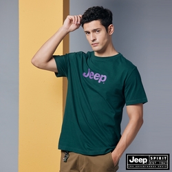 JEEP 男裝 時尚經典品牌LOGO短袖T恤-綠色