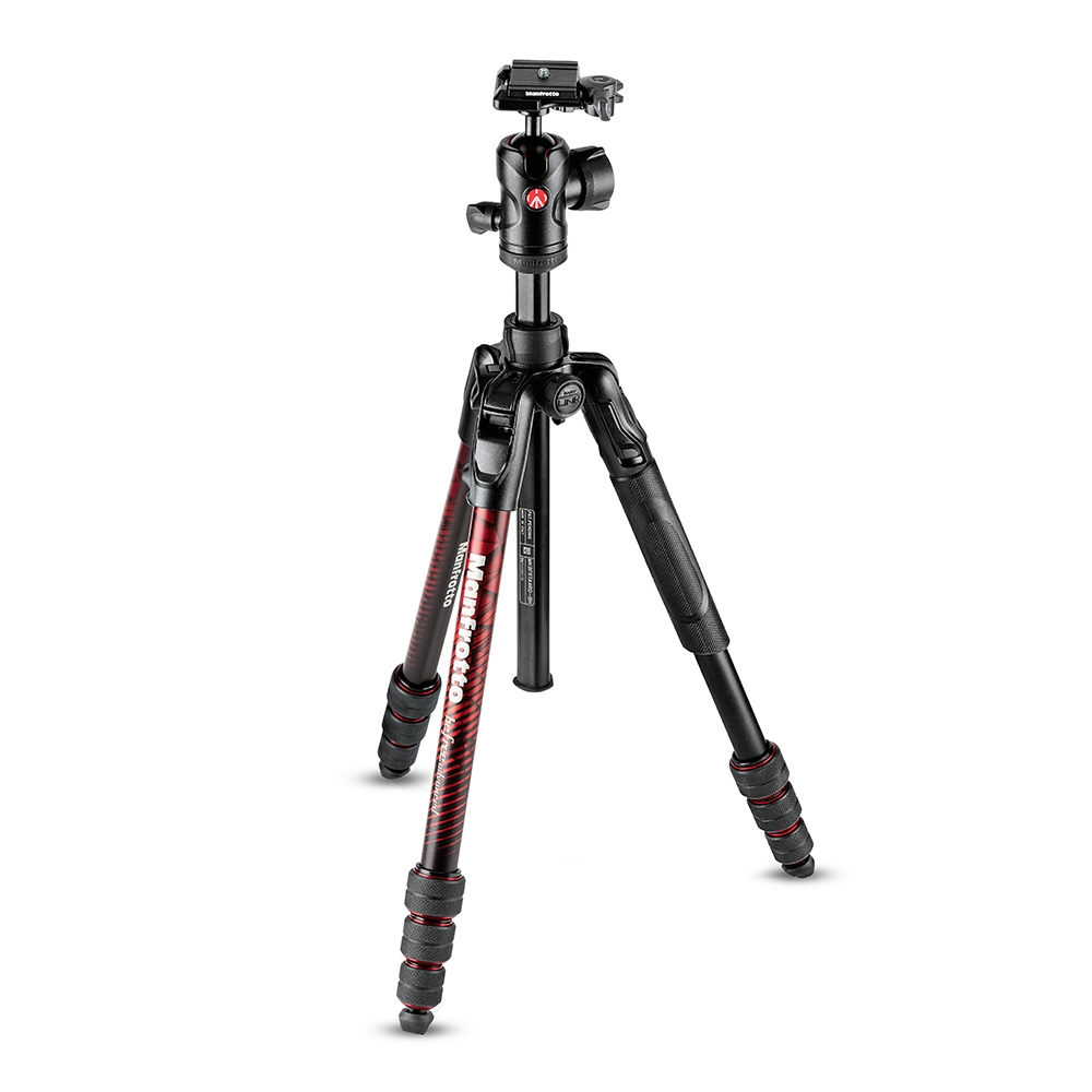 Manfrotto Befree ADV 腳架雲台套組(旋鈕)-紅色 MKBFRTA4RD-BH